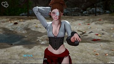 Jugadora se empotra con polla gigante en juego pc