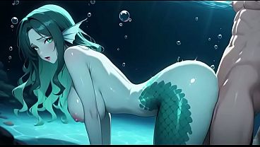 Princesa sirena se deja empotrar bajo el agua con su polla enorme